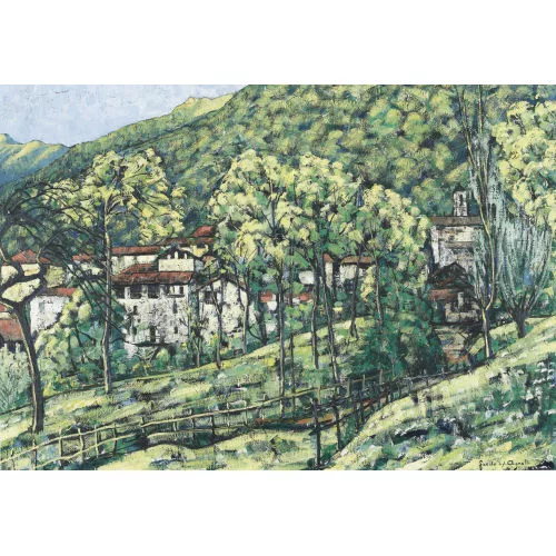 Fausto Agnelli — Tessiner Dorf im Frühling.