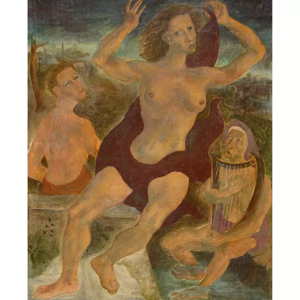 Komposition mit weiblichem Akt