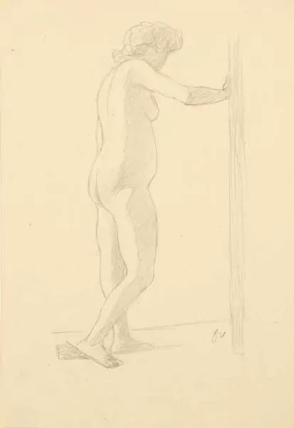 FÉLIX VALLOTTON — Standing female nude, seen from behind. — Koller Auktionen