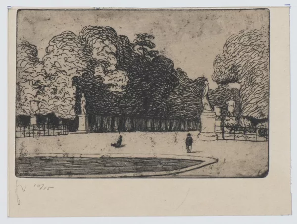 Félix VALLOTTON (1865-1925) "Grande Allée du Luxembourg" (1893) eauforte — DognyAuction