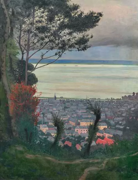 FÉLIX VALLOTTON — Vue d'Honfleur, le soir. 1912. — Koller Auktionen