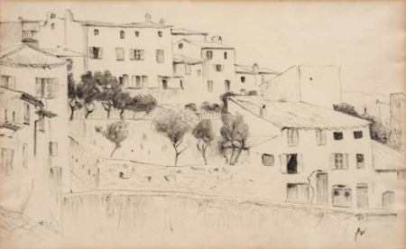 Cagnes, Paysage aux toits, um 1920/21