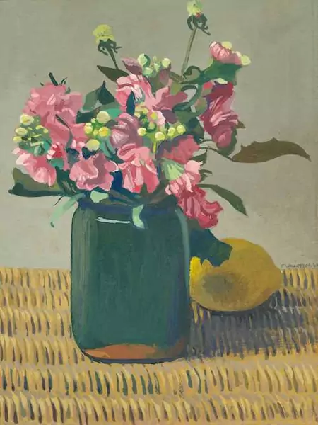 FÉLIX VALLOTTON — Giroflées et Citron sur un panier. 1924. — Koller Auktionen