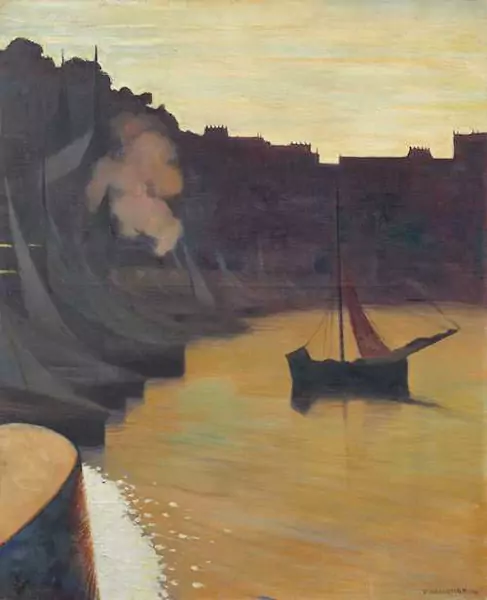 FÉLIX VALLOTTON — Coin de port le soir. 1914. — Koller Auktionen
