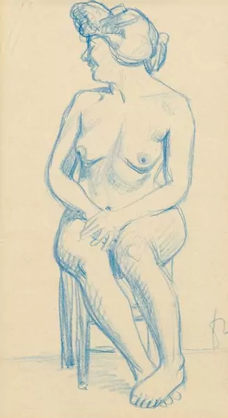 FÉLIX VALLOTTON — Nu assis sur un tabouret. — Koller Auktionen