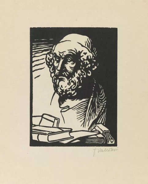 Félix Vallotton — 1 Orig.-Holzschnitt, signiert. Porträt v. Homer. 1911.