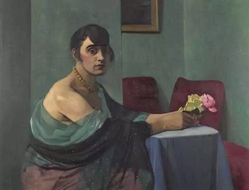 FÉLIX VALLOTTON — Jeune fille aux roses. 1920. — Koller Auktionen