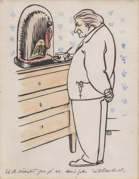Félix VALLOTTON (1865-1925), "François Coppée", dessin pour la couverture du Cri du 15 01 1899 — DognyAuction