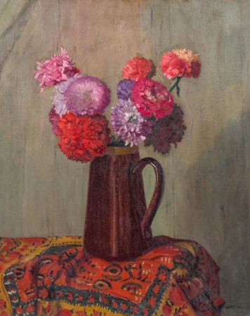 Pavots doubles dans un pot brun, 1912