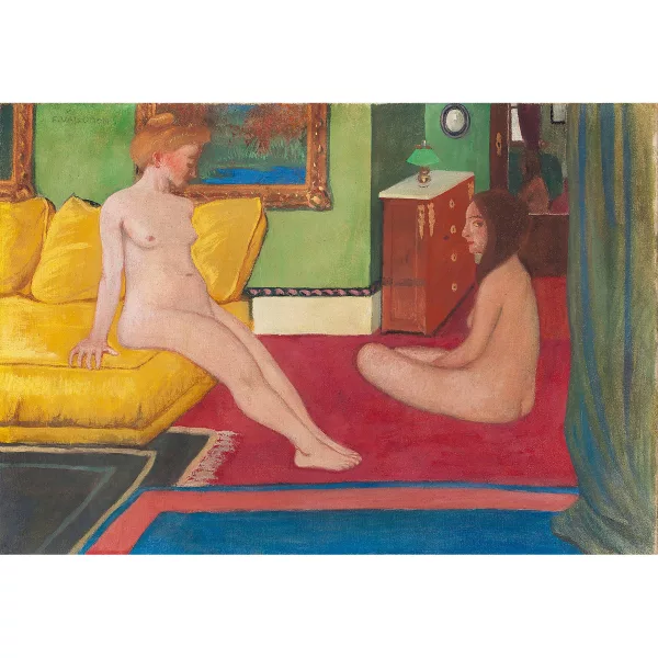 Félix Vallotton — Intérieur au divan jaune - Femmes nues dans un intérieur