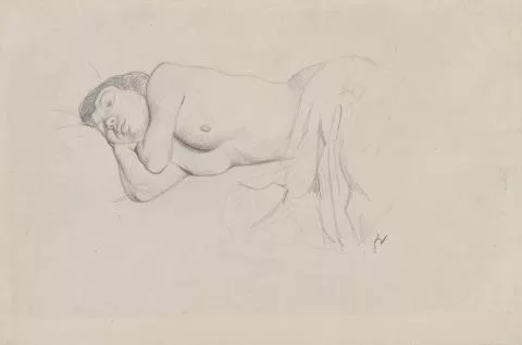 Félix Vallotton — Nu couché, étude pour "Le Petit Bleu"
