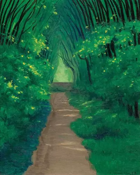 FÉLIX VALLOTTON — Une allée couverte dans le parc du Musée Rodin. 1923. — Koller Auktionen