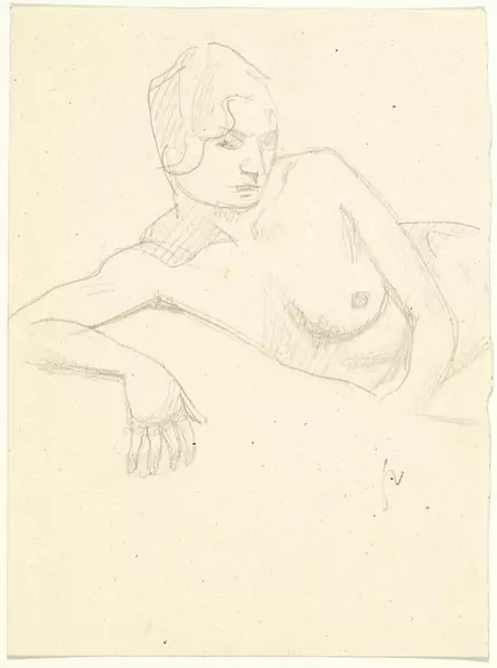 VALLOTTON, FELIX — Reclining semi─nude. — Koller Auktionen