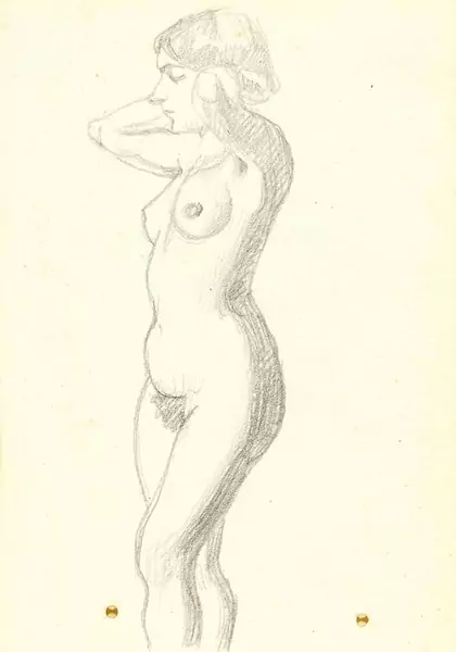 VALLOTTON, FELIX — Standing female nude. — Koller Auktionen