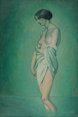 Baigneuse de profil, effet vert et rose, 1918
