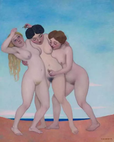 FÉLIX VALLOTTON — Trois femmes jouant avec des crabes. 1910. — Koller Auktionen