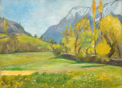 FÉLIX VALLOTTON — Environs de Bex, défilé de Saint-Maurice. 1909. — Koller Auktionen