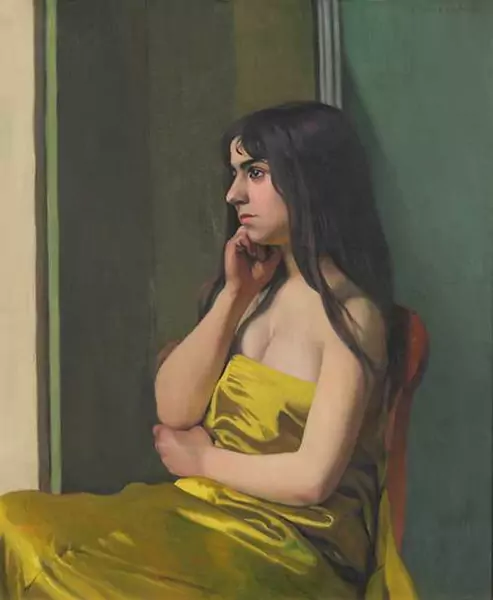 FÉLIX VALLOTTON — Torse à l’étoffe jaune. 1913. — Koller Auktionen