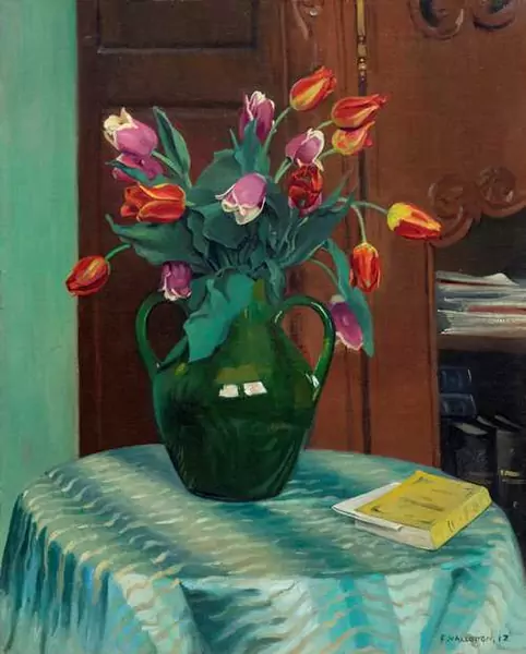 FÉLIX VALLOTTON — Tulipes roses et rouges. 1912. — Koller Auktionen