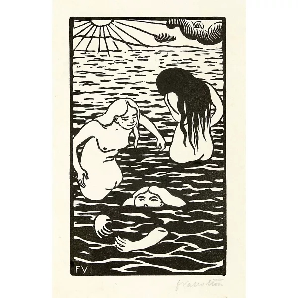 Félix Vallotton — Les trois baigneuses. - Autoportrait