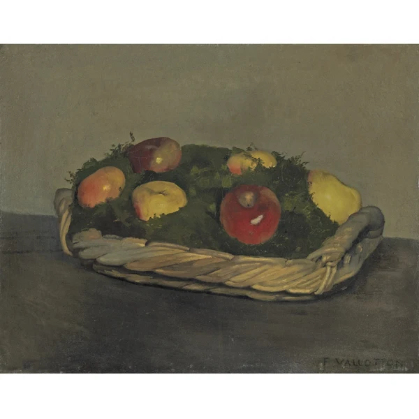 Félix Vallotton — CORBEILLE DE POMMES ROUGES ET JAUNESBASKET WITH RED AND YELLOW APPLES
