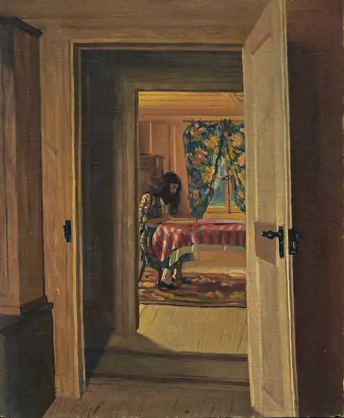 Félix Vallotton — Intérieur, jeune fille écrivant, 1905