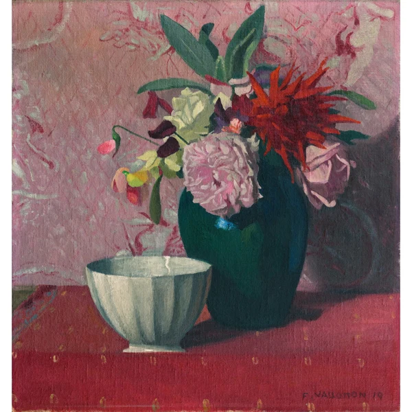 Félix Vallotton — VASE VERT ET BOL BLANC, 1919GREEN VASE AND WHITE BOWL, 1919