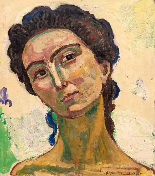 FERDINAND HODLER — Blick ins Unendliche, grosse Kopfstudie (A View to Infinity, large head study). 1915–18. — Koller Auktionen