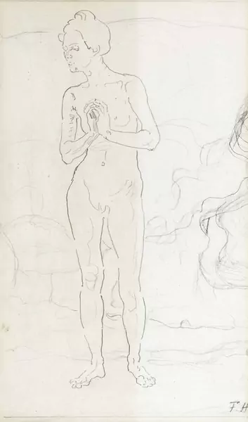 FERDINAND HODLER — Stehender weiblicher Akt. — Koller Auktionen