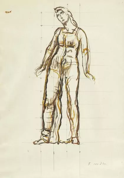 FERDINAND HODLER — Studie einer stehenden Frau. — Koller Auktionen