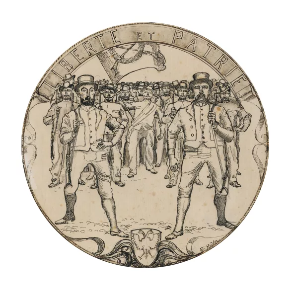 Ferdinand Hodler — Liberté et Patrie (Entwurf für einen Schützentaler), 1900