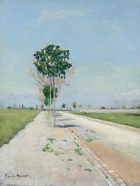 FERDINAND HODLER — Strasse von Onex. Circa 1890. — Koller Auktionen