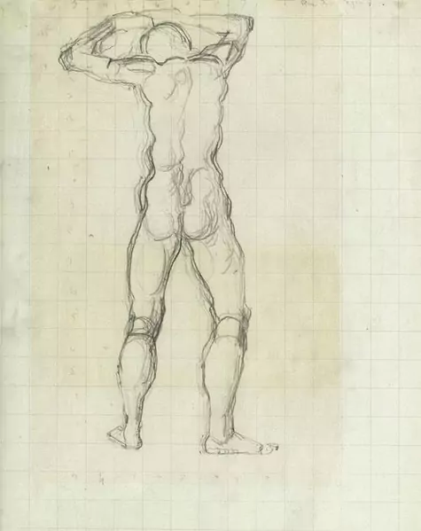 FERDINAND HODLER — Studie für die dritte männliche Figur im Ölbild "Die Wahrheit II". 1903. — Koller Auktionen