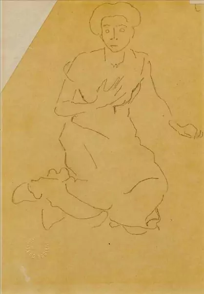 HODLER, FERDINAND — Study of a female figure. — Koller Auktionen