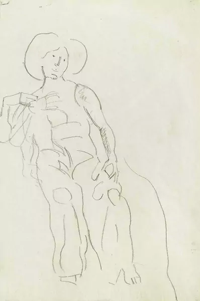 FERDINAND HODLER — Studie zu sitzender Frau. — Koller Auktionen