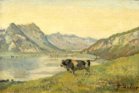 Thuner- und Brienzersee mit Freiburgerstier, um 1888