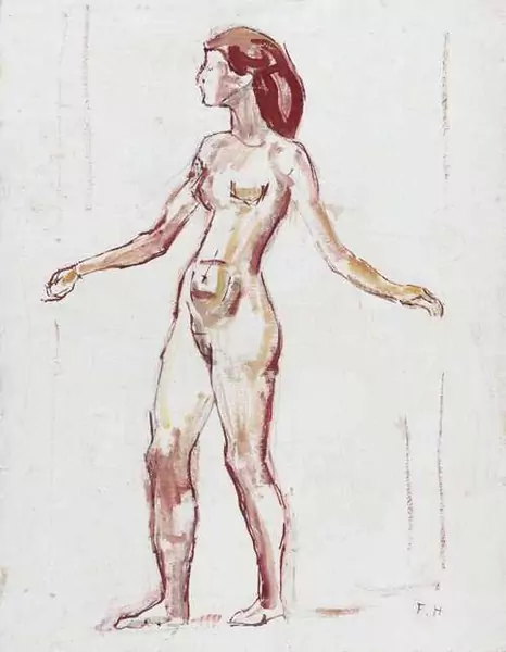 FERDINAND HODLER — Weiblicher Akt nach links schreiten. — Koller Auktionen