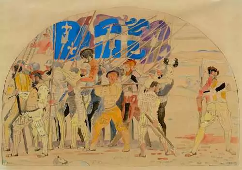 FERDINAND HODLER — Rückzug bei Marignano. Circa 1900. — Koller Auktionen