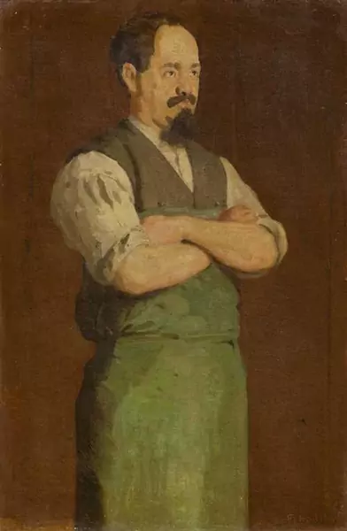 FERDINAND HODLER — Der Schuhmacher, Onkel Neukomm. Um 1875. — Koller Auktionen