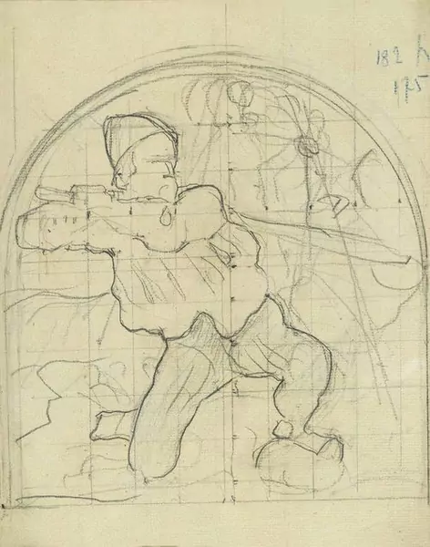 FERDINAND HODLER — Studie zu "La Retraite de Marignan". 1896. — Koller Auktionen