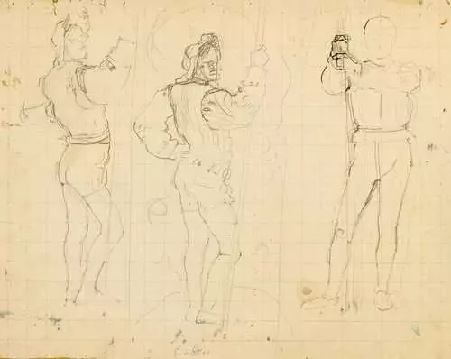 FERDINAND HODLER — Study of three mercenaries. Circa 1896. — Koller Auktionen