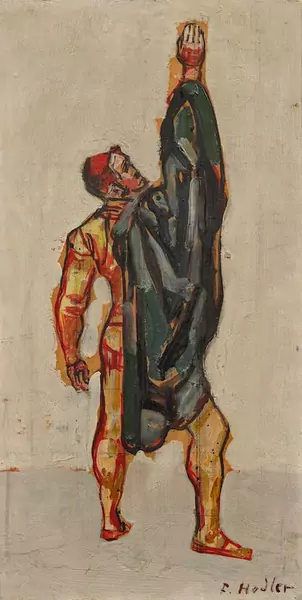 FERDINAND HODLER — Einmütigkeit, Schwörender. (Unanimity, oath-taker) 1913. — Koller Auktionen