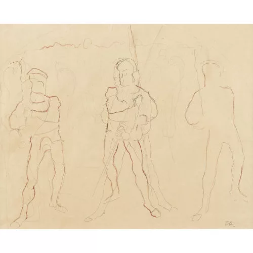 Ferdinand Hodler — Figurenstudie zu "Der Rückzug bei Marignano".