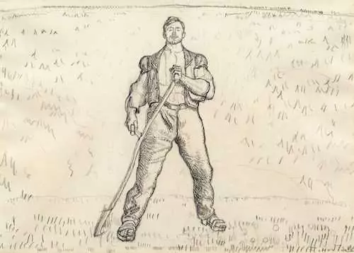 FERDINAND HODLER — Standing reaper with scythe. 1909. — Koller Auktionen