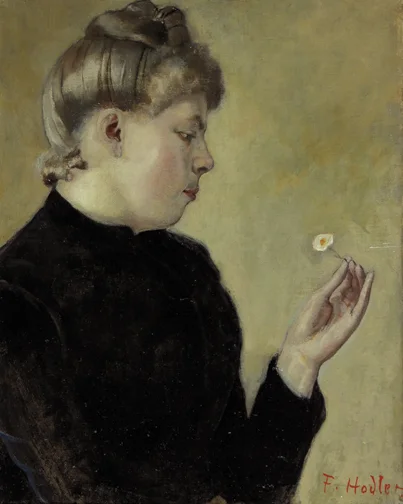 Ferdinand Hodler — Bertha Stucki mit Blume, 1888/89