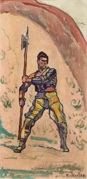 FERDINAND HODLER — Krieger mit Hellebarde. Um 1913. — Koller Auktionen
