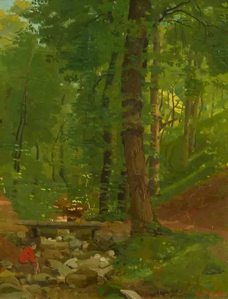 FERDINAND HODLER — Forest interior (Le Nant de Frontenex). Circa 1874. — Koller Auktionen
