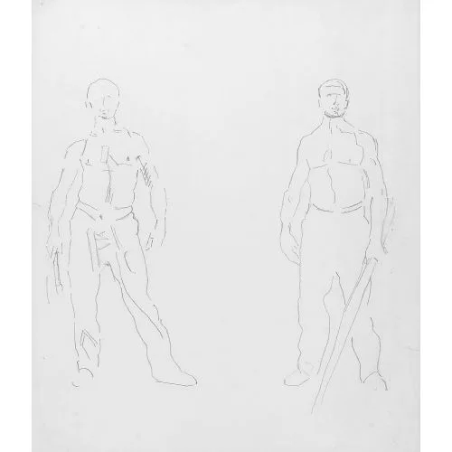 Ferdinand Hodler — Figurenstudien für die Vorderseite der Fünfzigernote.