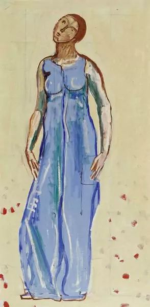 FERDINAND HODLER — Frauenfigur zu 'Blick in die Unendlichkeit'. Um 1915/16. — Koller Auktionen