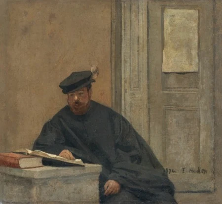 Lesender mit Barett, um 1880